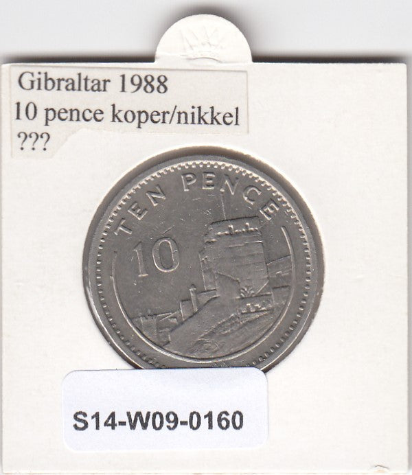 S14-W09-0160 Gibraltar 10 pence 1988 AA VF km23.1