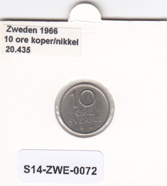S14-ZWE-0072 Sweden 10 Ore 1966  XF KM-835