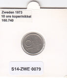 S14-ZWE-0079 Sweden 10 Ore 1973  XF KM-835