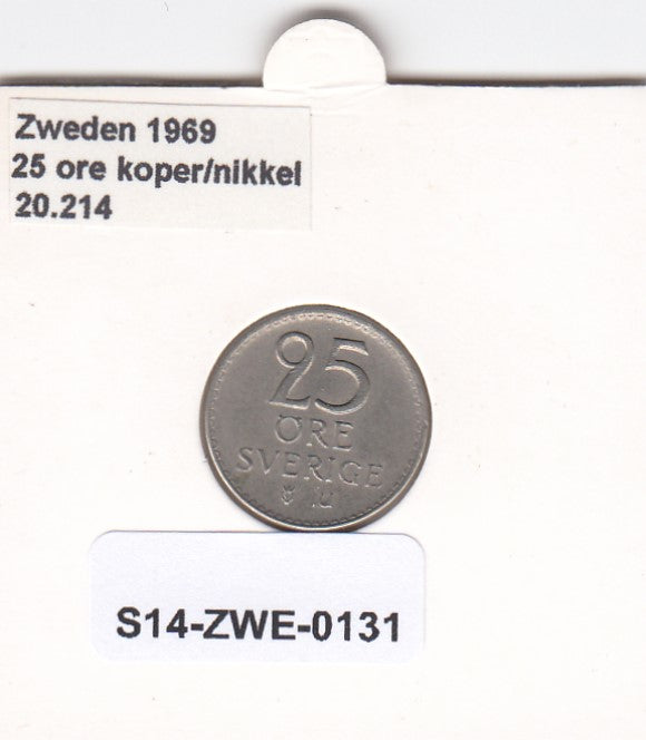 S14-ZWE-0131 Sweden 25 Ore 1969  VF KM-836