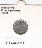S14-ZWE-0135 Sweden 25 Ore 1978  XF KM-851