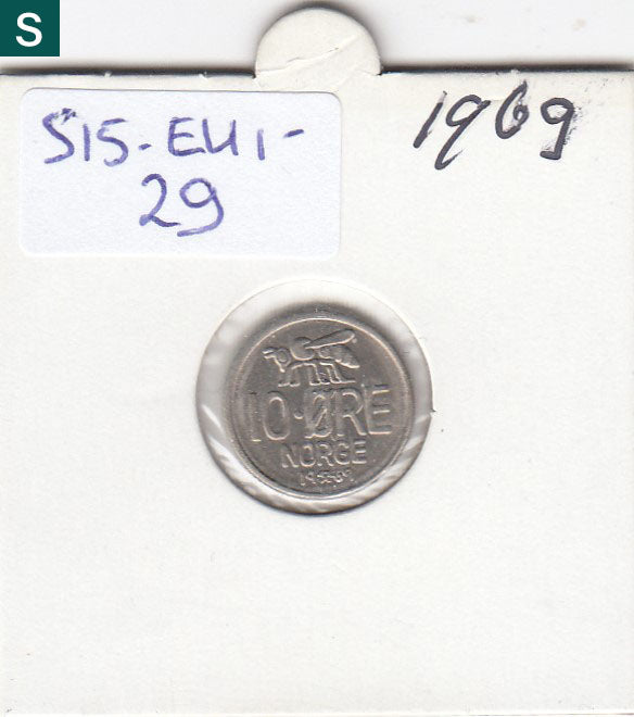 S15-EU1-0029-M01 Norway 10 Ore 1969   XF KM-411