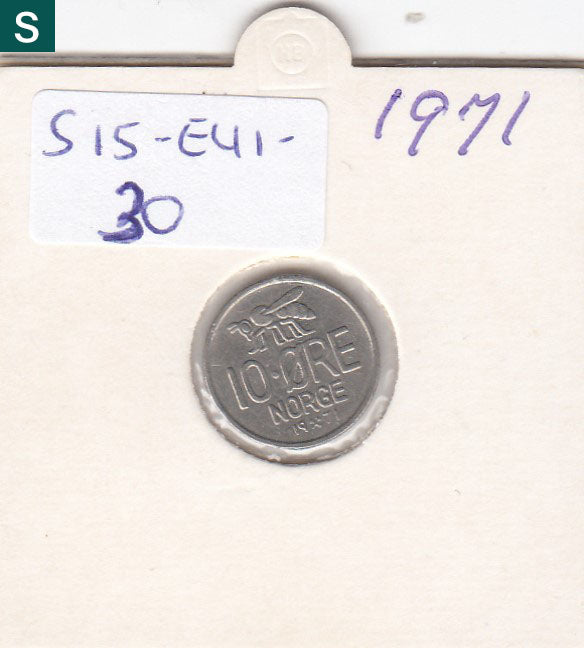 S15-EU1-0030-M01 Norway 10 Ore 1971   CQ  KM-411