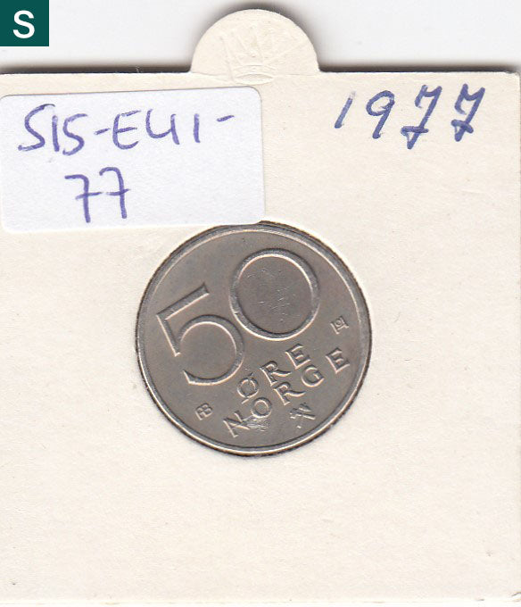 S15-EU1-0077-M01 Norway 50 Ore 1977   CQ  KM-418