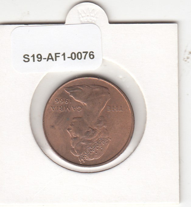S19-AF1-0076 Gambia 1 Penny 1966  KM1 UNC