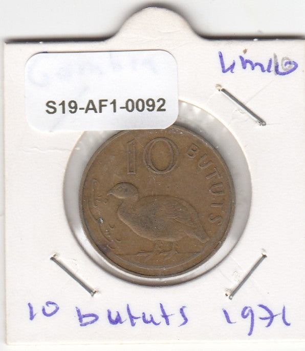 S19-AF1-0092 Gambia 10 Bututs 1971  KM10 VF