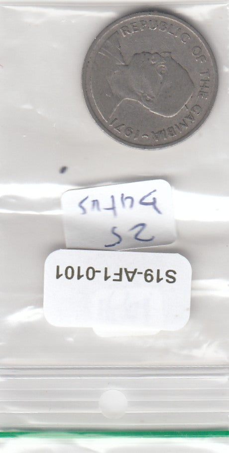 S19-AF1-0101 Gambia 25 Bututs 1971  KM11 VF