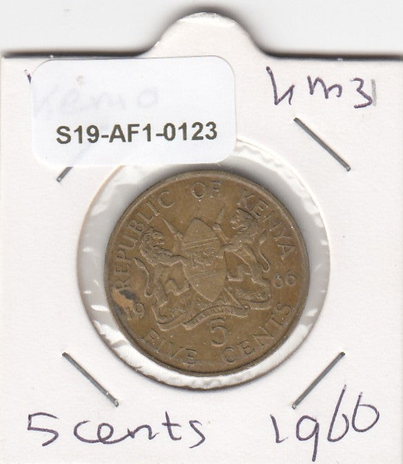 S19-AF1-0123 Kenya 5 Cents 1966  KM1 VF