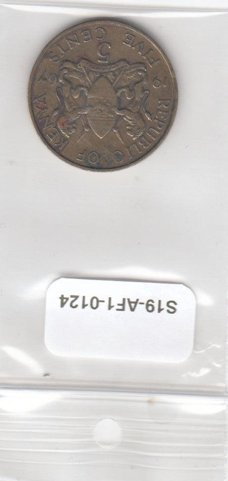 S19-AF1-0124 Kenya 5 Cents 1967  KM1 VF