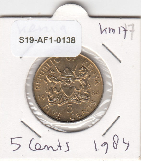 S19-AF1-0138 Kenya 5 Cents 1984  KM17 UNC