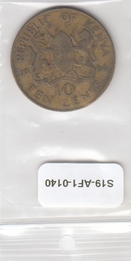 S19-AF1-0140 Kenya 10 Cents 1966  KM2 VF-
