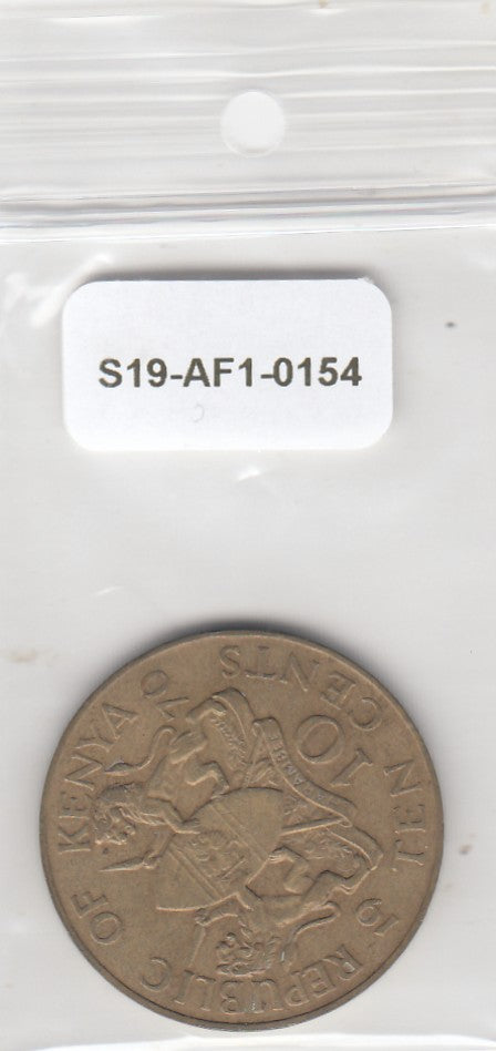 S19-AF1-0154 Kenya 10 Cents 1970  KM11 VF
