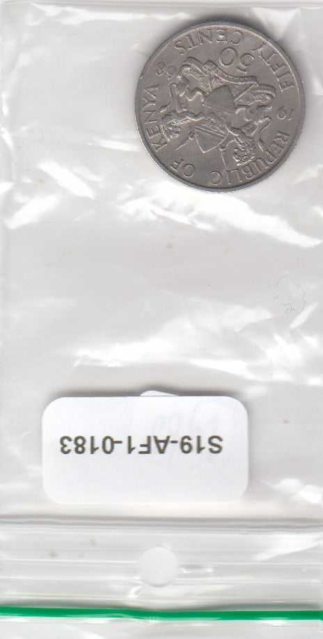 S19-AF1-0183 Kenya 50 Cents 1968  KM4 VF