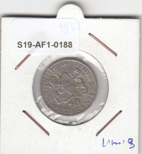S19-AF1-0188 Kenya 50 Cents 1971  KM13 VF