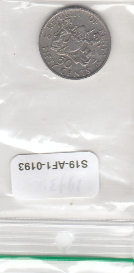 S19-AF1-0193 Kenya 50 Cents 1973  KM13 VF
