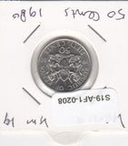 S19-AF1-0208 Kenya 50 Cents 1980  KM19 UNC