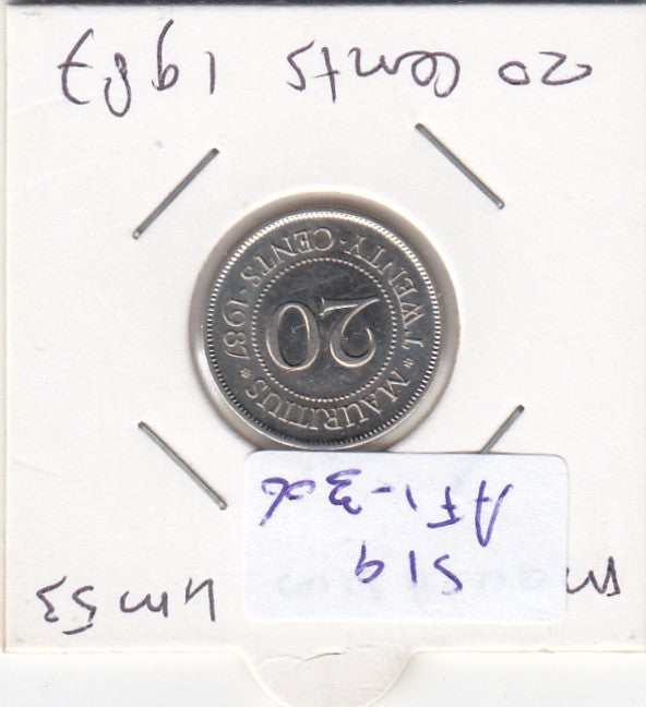 S19-AF1-0306 Mauritius 20 Cents 1987  KM53 UNC