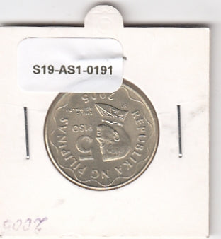 S19-AS1-0191 Philippines 5 piso 2005  KM# 272 UNC