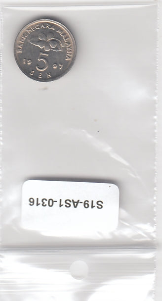 S19-AS1-0316 Malaysia 5 Sen 1997   KM50  UNC