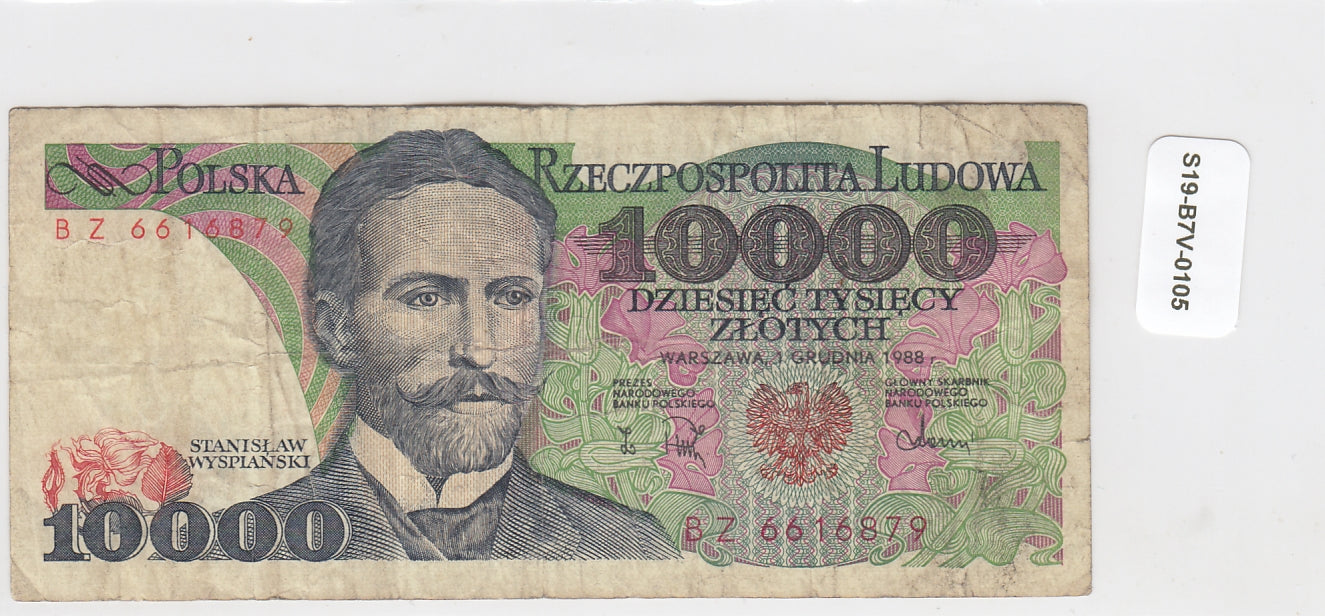 S19-B7V-0105 POLAND 10000 ZLOTYCH 1988   P-151 VF
