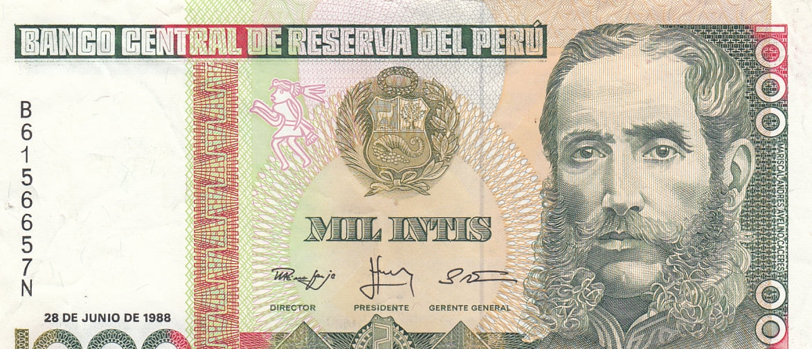 S19-BAN-0047 Peru 1000 Intis 1988  P136 UNC