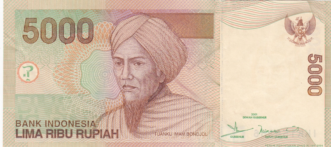 S19-BAN-0050 Indonesia 5000 RUPHIAH 2001  P142 UNC