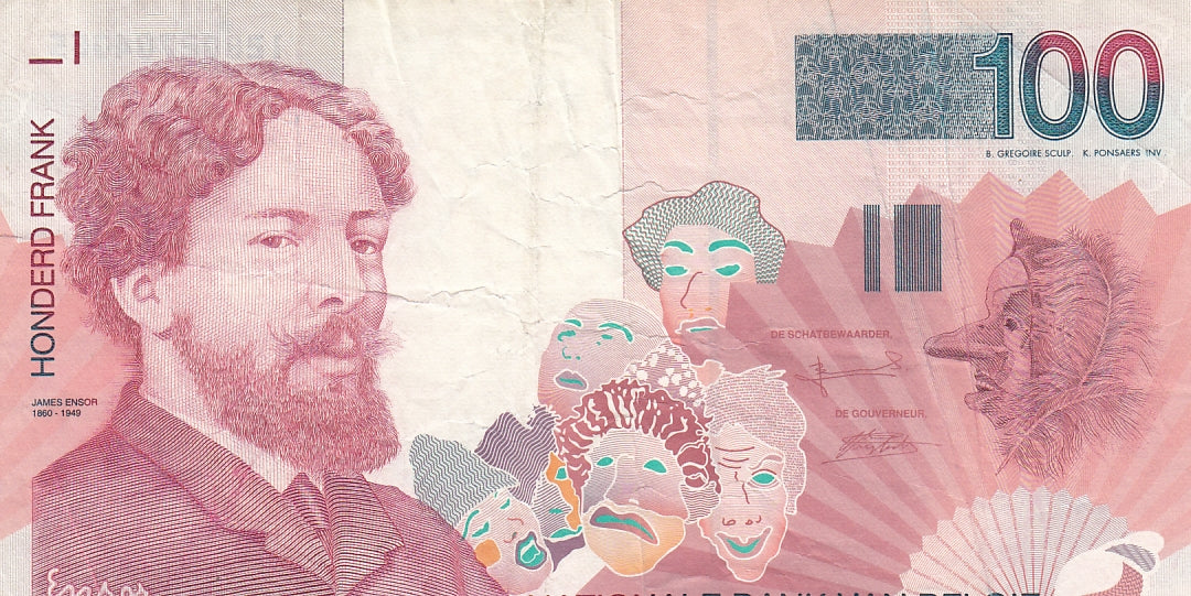 S19-BAN-0059 Belgium 100 FRANCS     VF+