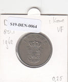 S19-DEN-0064 Denemarken 1 krone 1962  KM# 851 VF