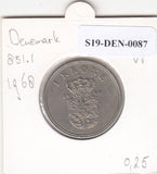 S19-DEN-0087 Denemarken 1 krone 1968  KM# 851 VF