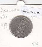 S19-DEN-0117 Denemarken 1 krone 1977  KM# 862 XF