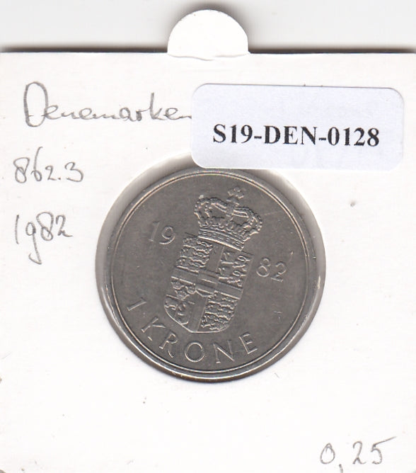 S19-DEN-0128 Denemarken 1 krone 1980  KM# 862 XF