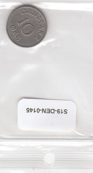 S19-DEN-0145 Denemarken 10 øre 1952 KM# 841 VF