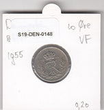 S19-DEN-0148 Denemarken 10 øre 1955 KM# 841 ZK