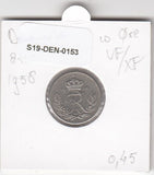 S19-DEN-0153 Denemarken 10 ore 1958 KM# 841 ZF