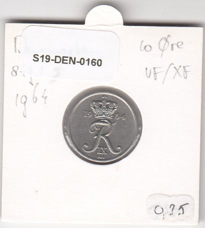 S19-DEN-0160 Denmark 10 ore 1964  KM# 849 VF