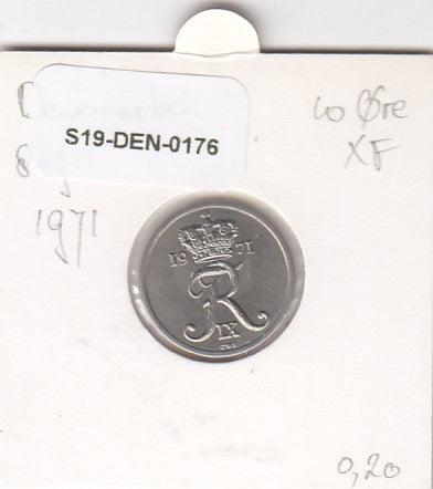 S19-DEN-0176 Denemarken 10 øre 1971 KM# 849 Zeer Fraai/Prachtig