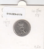 S19-DEN-0176 Denemarken 10 øre 1971 KM# 849 Zeer Fraai/Prachtig