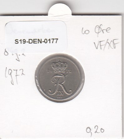 S19-DEN-0177 Denemarken 10 øre 1972 KM# 849 Zeer Fraai