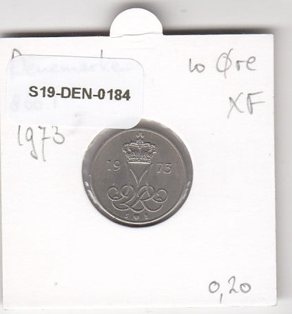 S19-DEN-0184 Denmark 10 ore 1973  KM# 860 VF/XF
