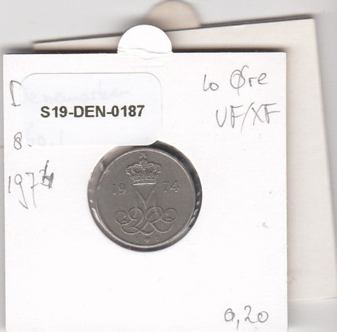 S19-DEN-0187 Denemarken 10 ore 1974 KM# 860 ZV