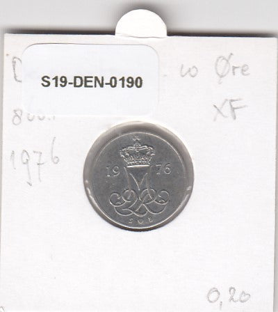 S19-DEN-0190 Denmark 10 ore 1976  KM# 860 VF/XF