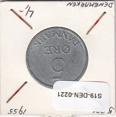 S19-DEN-0221 Denemarken 5 ore 1955  KM# 843 VF