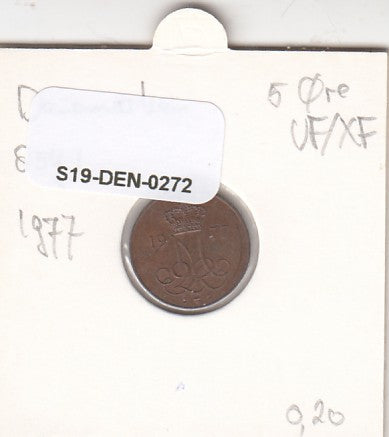 S19-DEN-0272 Denemarken 5 ore 1977  KM# 859 VF/XF