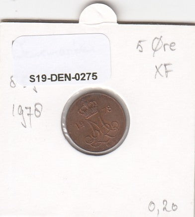 S19-DEN-0275 Denemarken 5 ore 1978  KM# 859 XF