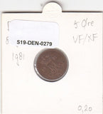 S19-DEN-0279 Denemarken 5 ore 1981  KM# 859 VF/XF