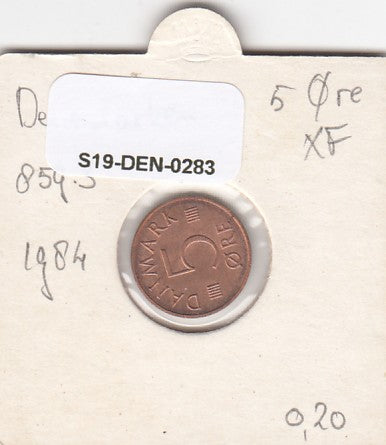 S19-DEN-0283 Denemarken 5 ore 1984  KM# 859 XF