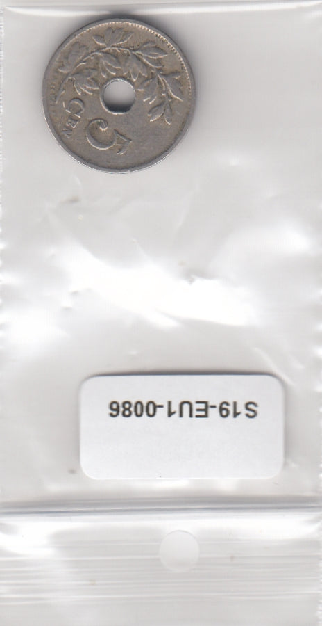 S19-EU1-0086 Belgium 5 Centimes 1914  KM67 VF Vlaams