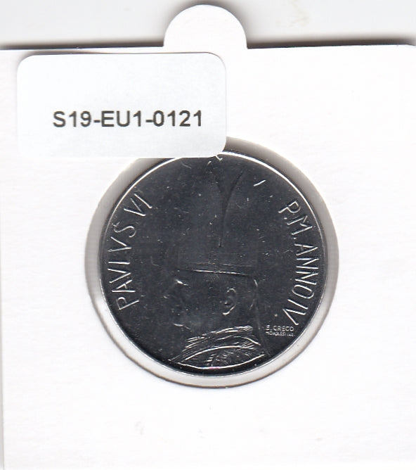 S19-EU1-0121 Vatican City 100 Lire 1966  KM90 FDC/BU