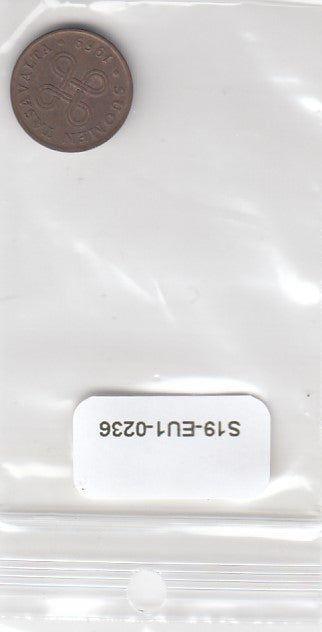 S19-EU1-0236-M02 Finland 1 Penni 1969   KM44 VF
