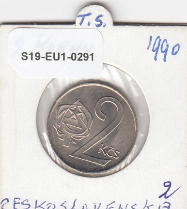 S19-EU1-0291 Czechoslovakia 2 Korun 1990   KM75 UNC